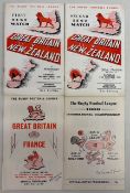 1961-69 GB v New Zealand Rugby League Programmes (4): 1961, 1st and 2nd tests v NZ at Headingley and
