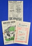 Selection of programmes 1946/47 Newcastle Utd v Nottingham Forest 4 page, 1949/50 Sunderland v