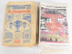 Approximately 100 newspapers from the mid-fifties onwards, all relating to Wigan RLFC, mostly from