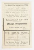 1945/46 Barnsley v Manchester United league match programme 22 September 1945 4 page; crease, team
