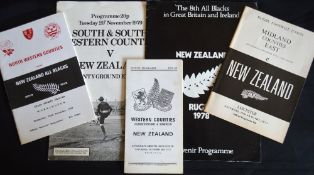 1972-79 NZ in GB and Ireland Rugby Programmes (5): 72-3 v W Counties, Midland Counties East, and
