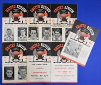 1955/1956 Manchester United (Champions) home programmes v Everton, Chelsea, Charlton Athletic,