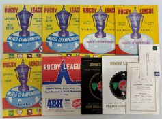1968 Rugby League World Championship etc Programmes (9): Large, bright covers from matches Down