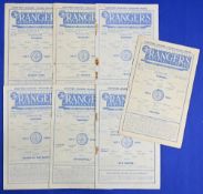 Selection of Rangers home match programmes 1956/57 Queens Park, St Mirren, Celtic (ph, rust