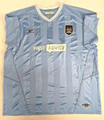 2003-2004 Manchester City Home Replica Reebok Football Shirt, short sleeve with first Advice sponsor