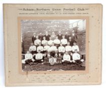 1900-1901 Askam Northern Union Football Rugby Club: team photograph, mounted with print team names
