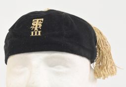 Merchant Taylors School III Rugby Honours Cap: Probably early 20th century, peak-less black with