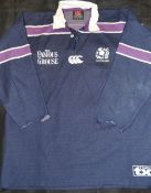 2002 Matchworn Tom Smith Scotland Rugby Jersey: From the 2002 game v England, blue/maroon with