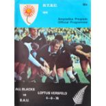 1976 in SA, SA Universities v NZ Rugby Programme: The standard impressive N Transvaal cover style