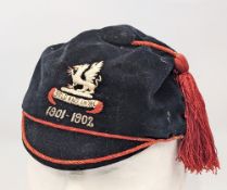 1910-1902 Rydal Penrhos School Football Cap 2nd XI G H Davies, with Welsh dragon emblem bold and