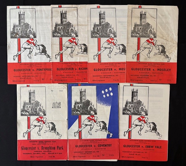1960s and 70s Gloucester Home Rugby Programme Selection (9): v Pontypool, Richmond, Moseley (2