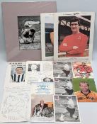 Football Signed Photographs & Football Cards, to include three Sir Bobby Charlton signed cards, 1969