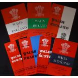 1956-69 Wales Home Rugby Programmes Selection (7): v England 61 and 67, v Ireland 61, Scotland 64