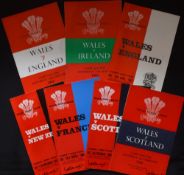 1956-69 Wales Home Rugby Programmes Selection (7): v England 61 and 67, v Ireland 61, Scotland 64