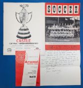 3x Football & Sporting signed Programmes Magazines, to include a 1949 soccer magazine with signature