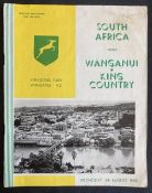 1965 Wanganui v S Africa Rugby Programme: The large format issue has some marks, a little old
