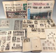 Vintage football scrap books, newspapers, cuttings: with noted examples of a book of Tom Lawton