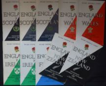 1961-71 England Home Rugby Programmes Selection (10): v Scotland 61, 67 and 71, Wales and Ireland