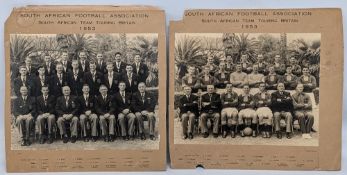 1953 South Africa Springbok Football Association Tour of Britain Team Photographs, two photographs