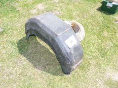 A pair of tractor mudguards and plastic pipe (approx 1/4