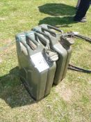 Two modern 20 litre jerry cans.