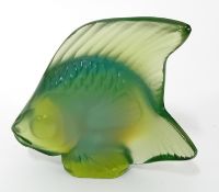 A Lalique fish or 'poisson' seal, of moulded coloured glass, engraved 'Lalique France', height