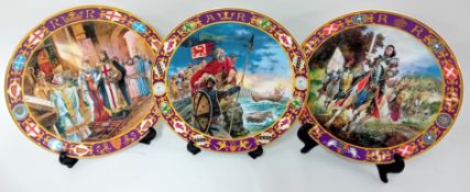 A collection of Twelve Royal Doulton 'Kings and Queens of the Realm' plates, produced from