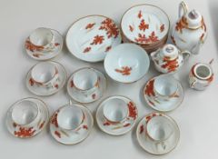 An 19th/early 20th century Japanese eggshell porcelain tea service, of golden leaves pattern, to