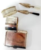 A quantity of silver items, to include two spade bookmarks/page markers, two silver napkin rings,
