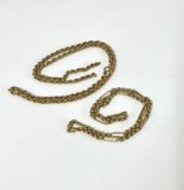 Two 9ct gold rope necklaces, approx 35.7g.