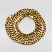 An 18ct gold faceted curb necklace with lobster catch, approx 19.35g, length 62cm.