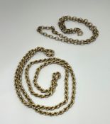 Two 9ct gold necklaces including rope twist design, approx 29.2g
