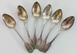 A set of six William IV silver spoons, engraved monogram 'N', hallmarked London 1822. (6)