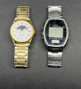 A gents Seiko quartz wristwatch together with another wristwatch (2).