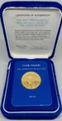A 1979 Cook Islands 100 dollar gold coin, proof, cased.