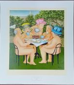 Beryl Cook (1926-2008) limited edition print 'Tea in the Garden' 369/650, with pencil signature,
