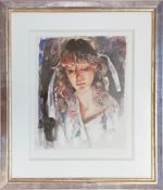 Robert Lenkiewicz (1941-2002), limited edition print 'Study of Mary' 28/350, with pencil