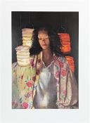 Robert Lenkiewicz (1941-2002), limited edition print 'Anna with Paper Lanterns' 90/500, with
