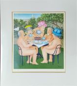 Beryl Cook (1926-2008) limited edition print 'Tea in the Garden' 226/650, with pencil signature,