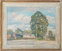 GLADYS VASEY, A.R.C.A., S.W.A. (1889-1981), oil on board of a country landscape, signed lower right,