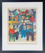 Beryl Cook (1926-2008) limited edition print 'Boot Sale' 587/650, with pencil signature, framed