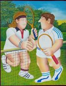 Beryl Cook (1926-2008) limited edition silkscreen print 'Tennis' 81/300, with pencil signature,