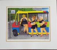 Beryl Cook (1926-2008) limited edition print 'Bus Stop' 4/650, published by Alexander Gallery