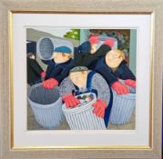 Beryl Cook (1926-2008) limited edition silkscreen print 'Dustbinmen' 15/300, with pencil signature