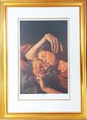 M. Curm? a limited edition print 'Quiet' 220/250, of a mother and child, framed and glazed,