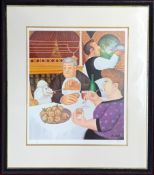 Beryl Cook (1926-2008) limited edition print 'Dining in Paris' 113/650, with pencil signature,