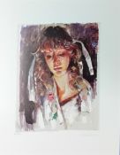 Robert Lenkiewicz (1941-2002), limited edition print 'Study of Mary' P/P 16/35, with pencil