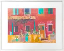 Richard Tuff (1965-), guache on paper, 'Shutters in the Afternoon Sun', Corfu,