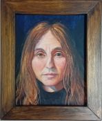 Piran Bishop (1961-), oil on board, 'Lucy Ellis', 2001, signed, framed, overall size 38cm x 30.