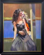 Robert Lenkiewicz (1941-2002), oil on canvas, 'Painter with Anna in the Studio', signed and